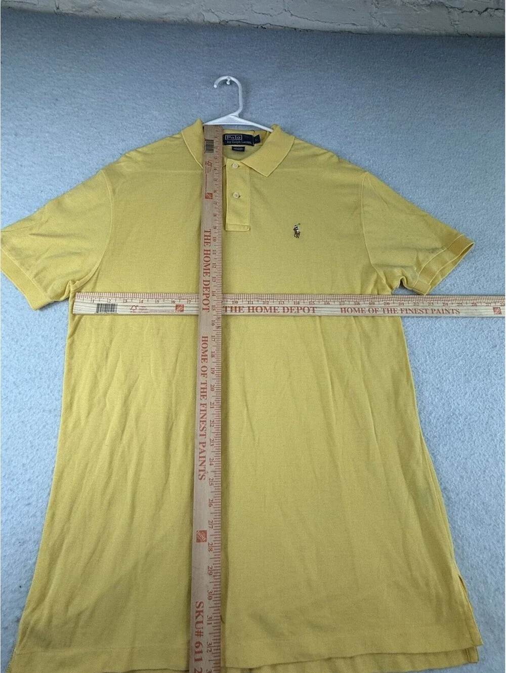 Polo Ralph Lauren Men’s Yellow Cotton Pique Polo Shirt L Classic Fit Logo